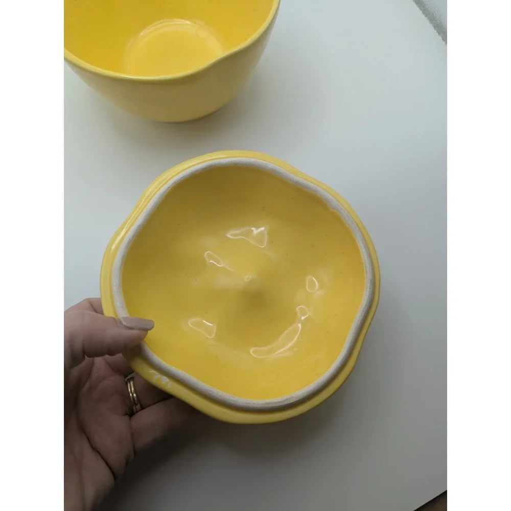Vintage Yellow Bell Pepper‎ California Pottery Canister With Lid 5.5
